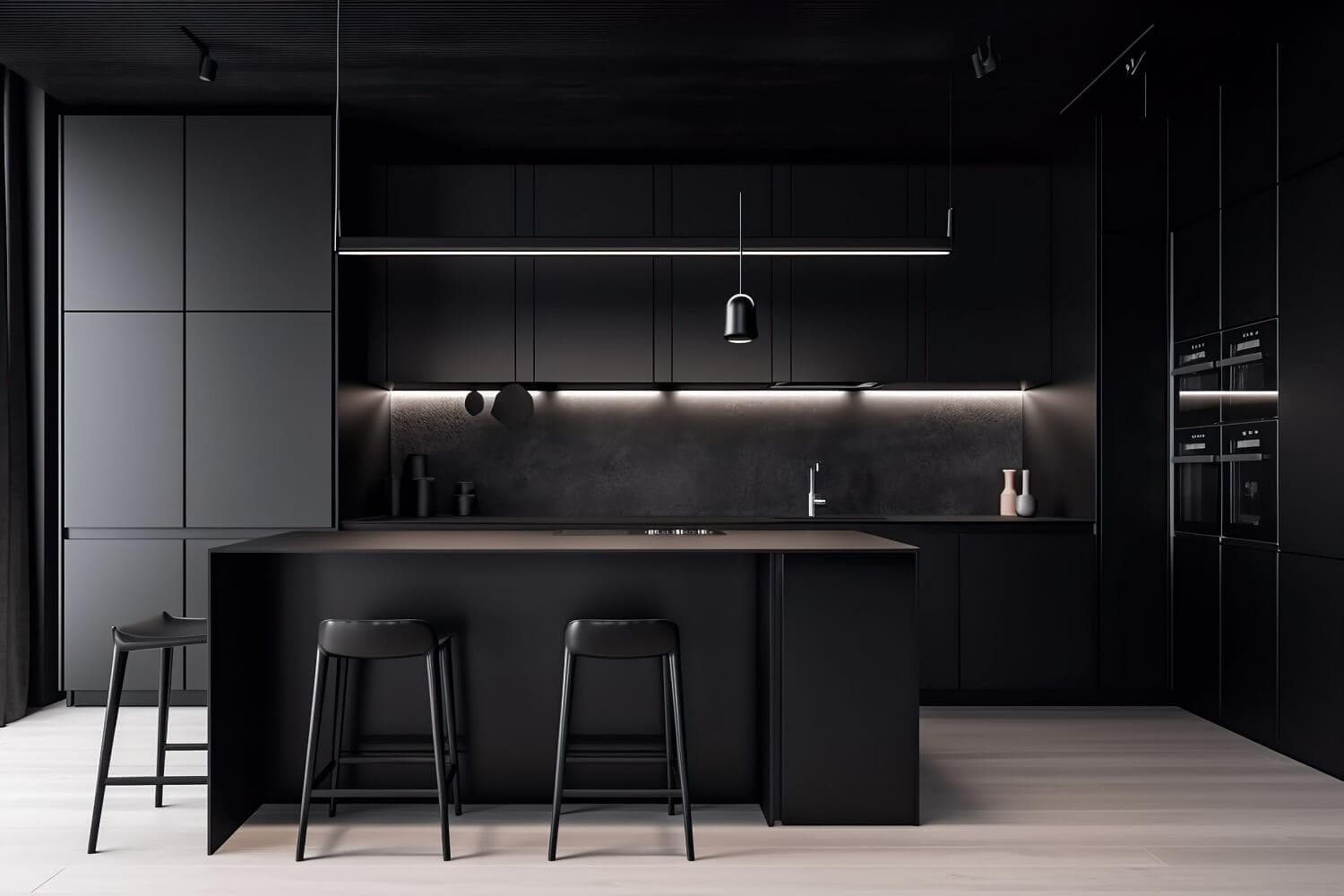schwarzes küchendesign